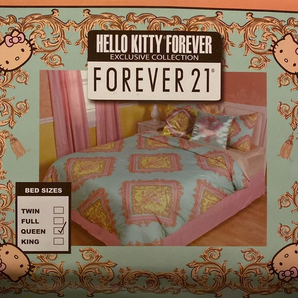 ❤️ Hello Kitty x Forever 21 Exclusive Collection Queen Duvet Cover NWT